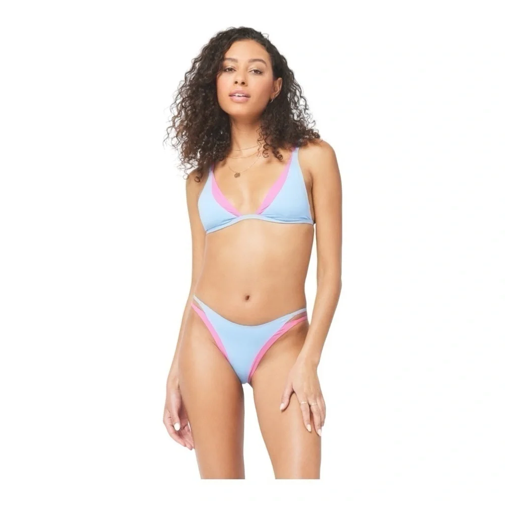 L*Space Finneas Top Light Blue &‎ Pink Style CBFIT22 ABG Size XS NWT